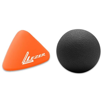 LEZER, Trigger Massage Point, Manual Massage Ball, Muscle Knots Relief Tool, Myofascial Release, Physical Therapy, Plantar Fasciitis, Set of 2 (Orange Trigger and Black Ball) - style: 07 - Trigger Orange + Hard Ball