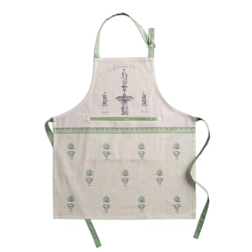 Maison d' Hermine Aprons for women with Pocket 100% Cotton (27.50"x31.50") | Adjustable Neck Strap & long ties Apron Men Chef Wedding Cooking Gardening Server Maid - color: 075 - Jardin Du Roy