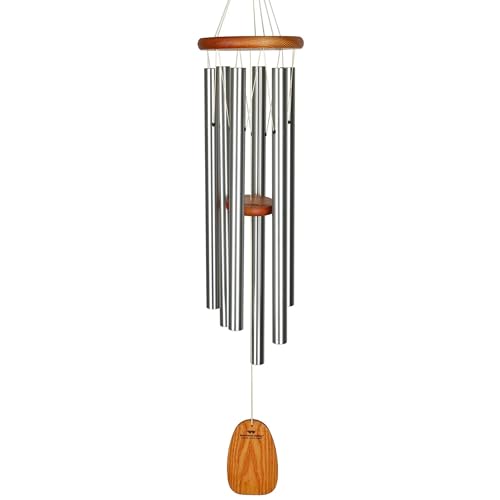 Woodstock Chimes Amazing Grace Wind Chime for Outside 40" Medium Silver,Outdoor Decor for Patio, Porch, Garden, Memorial Gift for Loved Ones AGLS - color: Silver, size: 40" Large