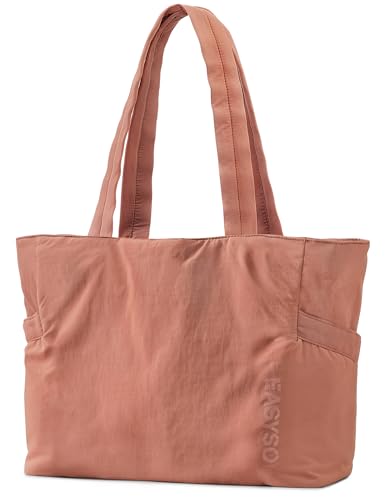 Tote Bag for Women,Puffer Travel Tote Bags with Zipper, Quilted Handbag with Compartments for Travel Work Sport,Dusty Rose - color: Dusty Rose