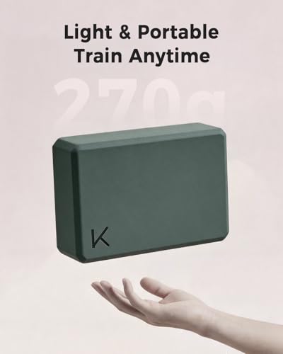 KEEP Yoga Block, High-Density EVA Foam 2 Pack Yoga Block with Non-Slip Textured Surface, Supportive, Lightweight - Ideal for Yoga - color: 2-pack-pale green
