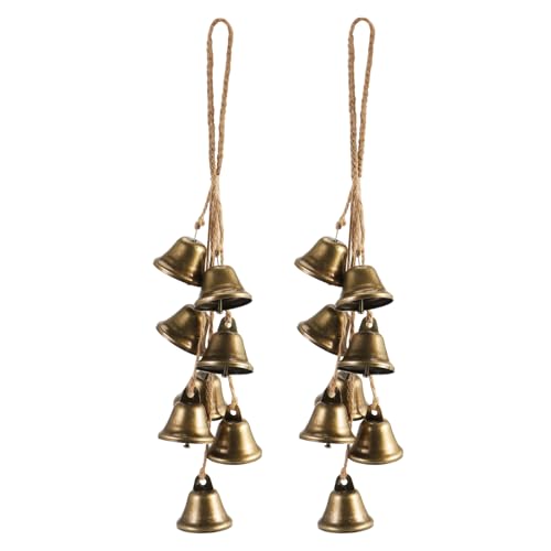 2 Pack Witch Bells Protection for Door Knob Outdoor Bells Hanging Wind Chimes Witchy Things Clear Negative Energy Witch Bells Set Wiccan Bell Witchy Gifts(Classic) - color: Classic