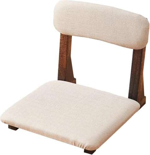Meditation Floor Chair with Back Support, Tatami Seat | Ergonomic back support for floor sitting, Paulownia‑wood non‑folding frame, 5‑min assembly for tatami, kotatsu