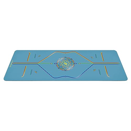 Liforme Travel Yoga Mat - Patented Alignment Design, Advanced Non-Slip Grip - color: Blue Sky