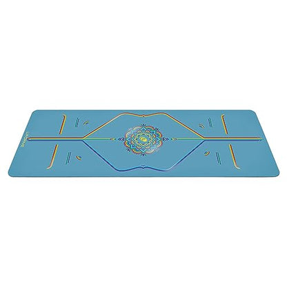 Liforme Travel Yoga Mat - Patented Alignment Design, Advanced Non-Slip Grip - color: Blue Sky