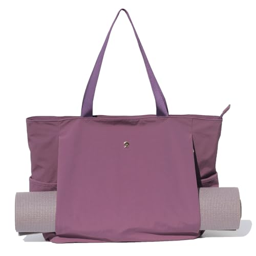 ESVAN Yoga Mat Bag Yoga Tote Carrier Shoulder Bag Carryall Tote for Office,Yoga,Pilates,Travel,Beach and Gym - color: Aa Blue Purple