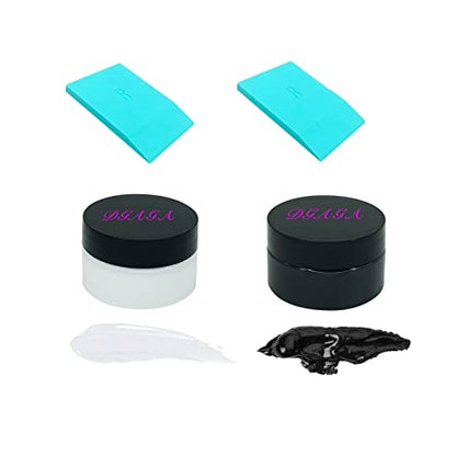 DGAGA 2 PCS Chalk Paste Paint with 2 PCS Mini Squeegees Chalk Paste Paint for Stencils Squeegee for Stencil Paste Ink Screen Printing Tool for Silk Screen Stencils on Wood,Ceramic,Fabric Art Supplies - color: 2 Bottles chalk ink+2 mini squeegees