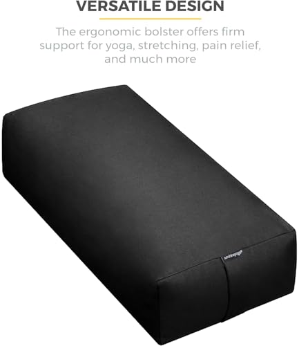 Firm Large Yoga Bolster, 24x12x6in - color: Black - Zippered Cover, size: 1 Pack