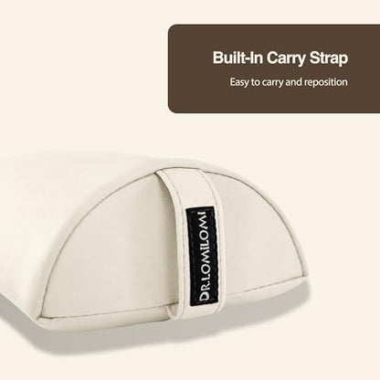 Massage Half Round Bolster Pillow 21.5" L X 6" W - color: Vanilla, size: Small Half-round 612