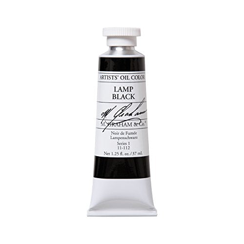 M. Graham Artist Oil Paint Lamp Black 1.25oz/37ml Tube - color: Lamp Black, size: 1.25 Fl Oz (Pack of 1)