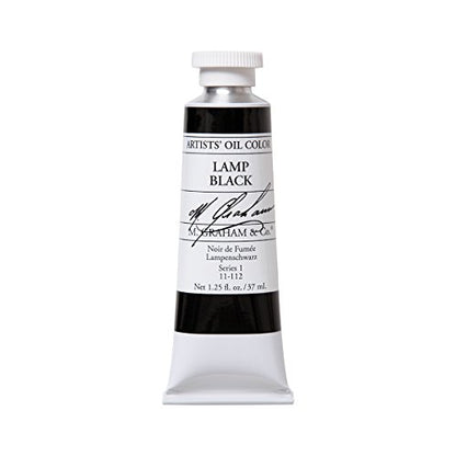 M. Graham Artist Oil Paint Lamp Black 1.25oz/37ml Tube - color: Lamp Black, size: 1.25 Fl Oz (Pack of 1)