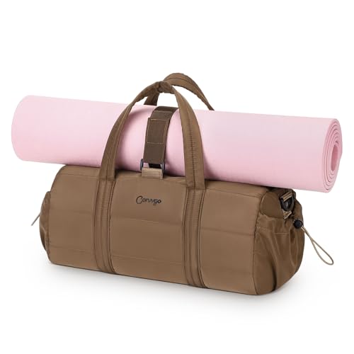 Small Gym Bag for Women Sports Duffel Bag w/Yoga Mat Holder Brown - color: Brown, size: 20l Medium