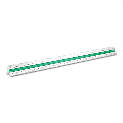 Alumicolor Aluminum Engineer Color-Coded Solid Drafting Scale, 12IN, Silver - size: 12IN, style: Engineer