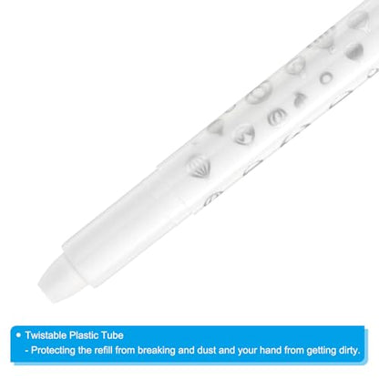 PATIKIL Gel Crayons, 3PCS Watercolor Crayons Silky Water Soluble Twist Bulk for Artists Coloring Drawing Painting, White Crayon - color: White