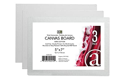 Art Advantage 5-Inch by 7-Inch Canvas Board, 3-Pack (1230-05) - size: 5-inch x 7-inch, 3 Pack