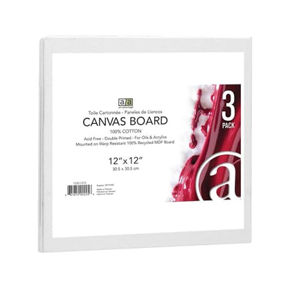 12-Inch by 12-Inch Canvas Board, 3-Pack (1230-1212) - size: 12-inch x 12-inch, 3 Pack