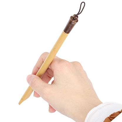 AYNEFY Comic Dip Pen Set, 5Pcs Wooden Handle Calligraphy Dip Pen Set with 5 Nibs Artist Cartoon Pen Set Cartoon Painting Tool Manga Dip Pen Signature Pen (Bamboo Tip Set) - size: Natural Bamboo Tip Set