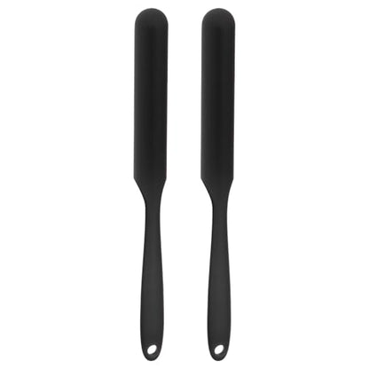 HARFINGTON 2Pcs Silicone Spatula Scraper 9.45" Reusable Non-Stick Flexible Spatulas for Epoxy Resin Liquid Paint Arts DIY Crafts, Black - color: Black