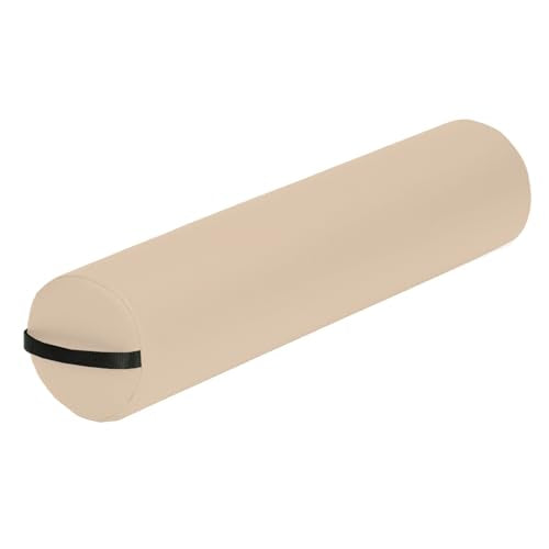 EarthLite Massage Bolster Pillow Full Round – Durable, Easy to Clean 100% PU Upholstery incl. Strap Handle/Professional Quality CFC-Free/Back Pain Relief - color: Marie's Beige