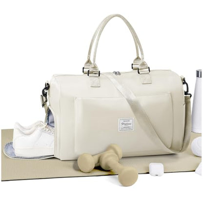 Travel Duffel Bag Weekender Bags for Women Carry On Gym Tote Bags White - color: G4-Cream White