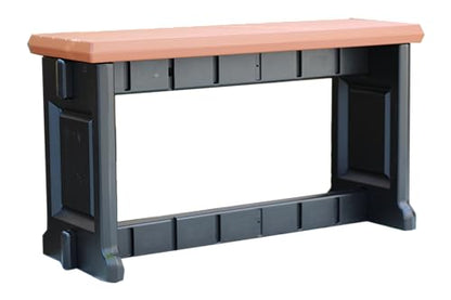 Bench, Redwood Top with Black Sides, 1 Pack - Proudly Made in The USA, Click and Lock Hardware-Free Assembly, Durable and Stylish Outdoor Seating - color: Redwood/Black, size: 1 Pack