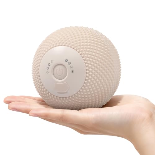 Heating Vibrating Massage Ball with 7 Modes & Memory Function | Electric Massage Ball with Recessed Button Design for Myofascial Release, Deep Tissue & Trigger Point Therapy (Beige) - color: Beige
