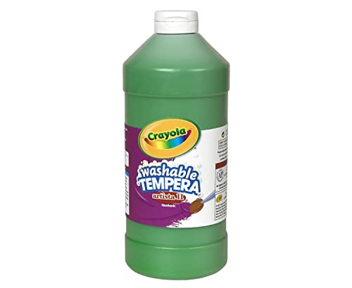 Crayola Washable Tempera Paint For Kids, Green Paint, Classroom Supplies, Non Toxic, 32 Oz Squeeze Bottle - color: Green, size: 32 Fl Oz (Pack of 1)