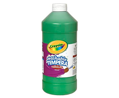 Crayola Washable Tempera Paint For Kids, Green Paint, Classroom Supplies, Non Toxic, 32 Oz Squeeze Bottle - color: Green, size: 32 Fl Oz (Pack of 1)