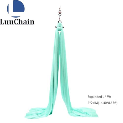 Aerial Silks Equipment for Aerial Yoga Aerial Dance Acrobatic Circus Arts Soft Durable Yoga Hammock Aerial Rig for All Skill Levels Load Capacity 440LB Black - color: Green-16.4*8.53FT