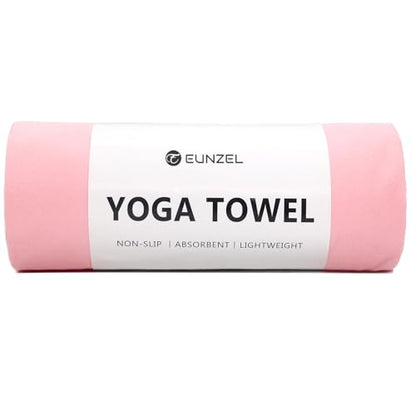 Eunzel Hot Yoga Towel Non Slip Yoga Mat Towel Non-Slip Sweat Absorbent Microfiber Towel for Hot Yoga, Pilates and Workout 72" x 26.5", Pink - color: Pink