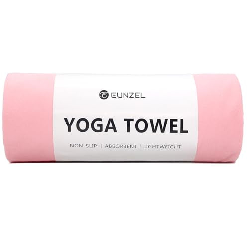 Eunzel Hot Yoga Towel Non Slip Yoga Mat Towel Non-Slip Sweat Absorbent Microfiber Towel for Hot Yoga, Pilates and Workout 72" x 26.5", Pink - color: Pink