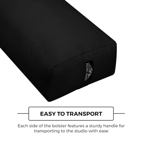 Mount Adams Firm Rectangular Yoga Bolster, 24x10x5in - color: Black