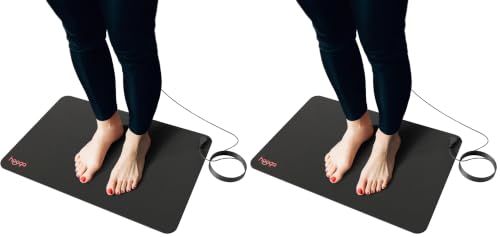 Hooga Grounding Mat for Desk, Feet & Floor – Conductive Carbon Grounding Pad with 15 Ft Cord, Non-Slip Backing, 24" x 16" Indoor Grounding Mat (Pack of 2) - size: 24x16 (Pack of 2)