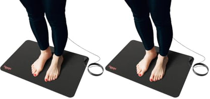 Hooga Grounding Mat for Desk, Feet & Floor – Conductive Carbon Grounding Pad with 15 Ft Cord, Non-Slip Backing, 24" x 16" Indoor Grounding Mat (Pack of 2) - size: 24x16 (Pack of 2)
