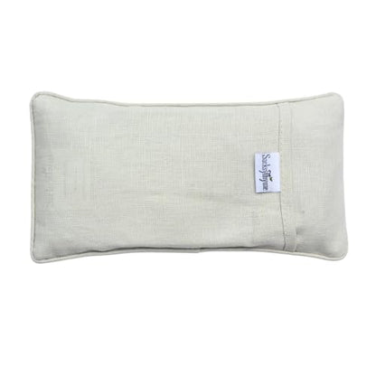 Sacksy Thyme Organic Linen Eye Pillow - Lavender & Flaxseed for Relaxation, Yoga, Stress Relief - Microwavable Heating Pad & Cool Compress - Made in USA - Gifts for Meditation - color: Natural (Unscented)