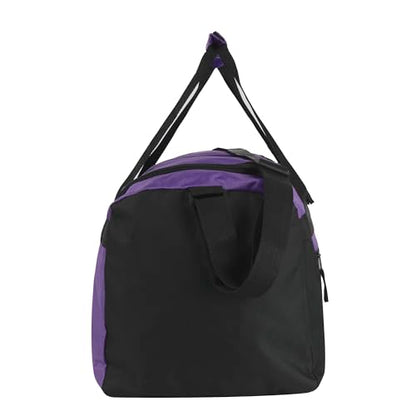 40 Liter, 22 Inch Reflective Duffle Bag with Shoulder Strap for Men, Women, Travel - color: Purple