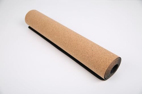 BON Yoga Mat 100% Biodegradable Cork & Natural Rubber, Non-Slip, Pilates Mat, Home & Studio Exercise Mat with Extra Grip for Hot Yoga and Comfort Workout, 72" x 24" x 0.16", 6lb