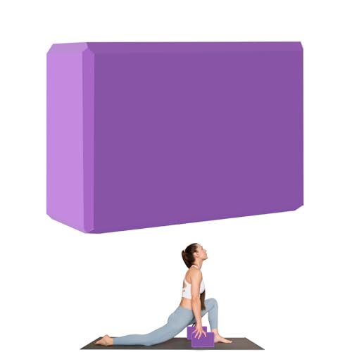9"x6"x3" Yoga Blocks, Soft Non-Slip Surface Premium Foam Blocks, Supportive, Lightweight, Odor Resistant, Yoga Accessories for Pilates Meditation General Fitness Stretching Toning - color: Purple-1 Pack