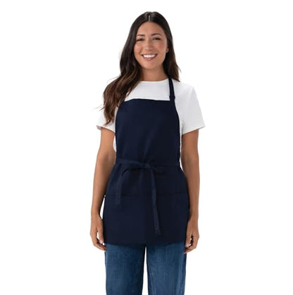 Chef Works Unisex Three Pocket Apron - color: Navy