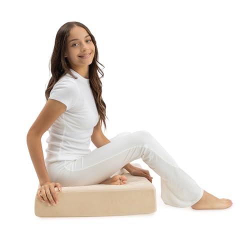 Milliard Memory Foam Floor Pillow, 22" Decorative Square Floor Cushion with Soft Washable Velour Ribbed Cover (Ivory) - color: Ivory