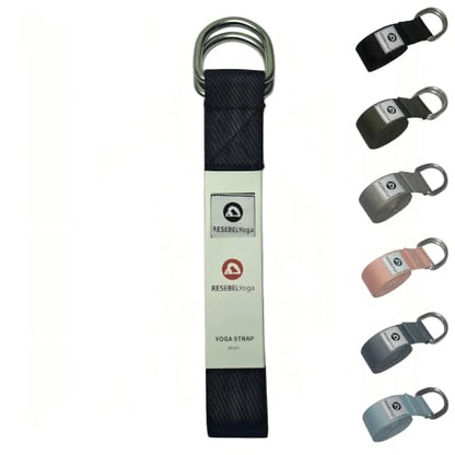 Yoga Strap for Stretching, Non-Elastic Yoga Belt with D-Ring - color: Black, size: 6Feet/1.8M