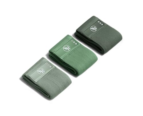 Fabric Booty Bands Set, 3 Resistance Levels for Pilates - color: Sage