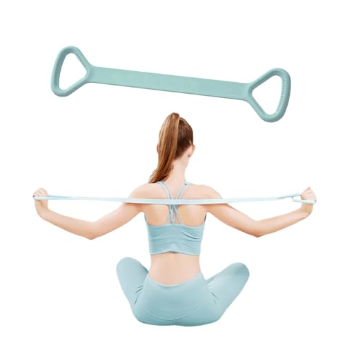 Figure 8 Resistance Band, Arm Back Shoulder Exercise Elastic Rope Stretch Fitness Band, Foot, Leg, Hand Stretcher, Arm Exerciser for Yoga Pilates Stretching Physical Therapy, Home Gym Workout - color: 블루.