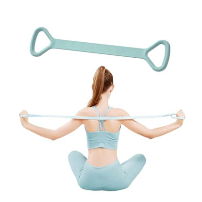 Figure 8 Resistance Band, Arm Back Shoulder Exercise Elastic Rope Stretch Fitness Band, Foot, Leg, Hand Stretcher, Arm Exerciser for Yoga Pilates Stretching Physical Therapy, Home Gym Workout - color: 블루.
