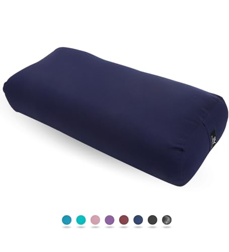 Everyday Yoga Premium Bolster, Soft Meditation Pillow, Multi-Colors | Carry Handle, Lightweight Cushion, Removable & Machine-Washable Cover, For Restorative Yoga & Relaxation - color: True Navy, style: A. High Impact - Rectangular