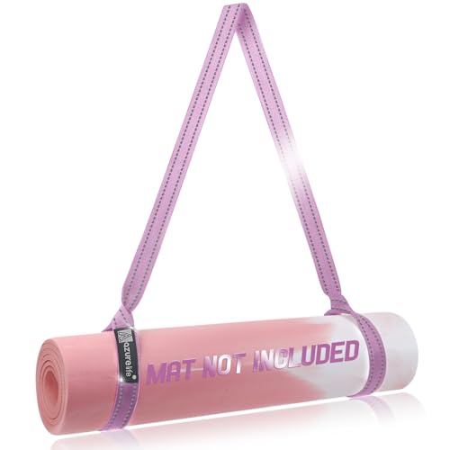 A AZURELIFE [MAT NOT Included] Yoga Mat Sling, Yoga Mat Straps for Carrying, Easy-Cinch Yoga Mat Holder Strap - color: #1-purple