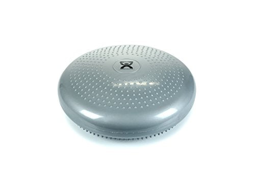 CanDo Inflatable Balance Disc for Balance Training, Proprioception, Strengthening Lower Extremities, Posture, Back Pain, Stress Relief, Restlessness and Anxiety. Silver, 14” Diameter - color: Silver, size: 13.8" diameter