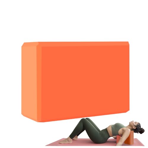 Yoga Block - Supportive Latex-Free Eva Foam - Soft Non-Slip Surface with Beveled Edges for Yoga, Pilates, Meditation - Yoga Accessories for Stability, Balance, Deepen Stretches - color: orange