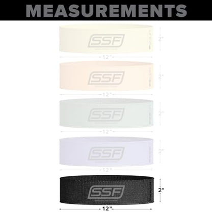 Serious Steel Fitness 패브릭 미니 루프 미끄럼 방지 저항 밴드 세트 | 워밍업, 물리 치료, 둔근 훈련, 속도 및 민첩성 운동 밴드 - color: 레벨 5 - X-Heavy (블랙)
