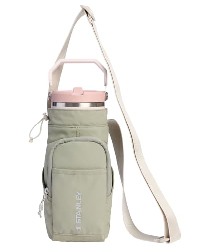 STANLEY Vitalize Carry-All Bag | Bottle Holder with Drawstring Cinch | Adjustable Shoulder Strap | Zippered Valuables Pocket | Durable Recycled Fabric | Sage Grey - color: Sage Grey, size: Carry-All